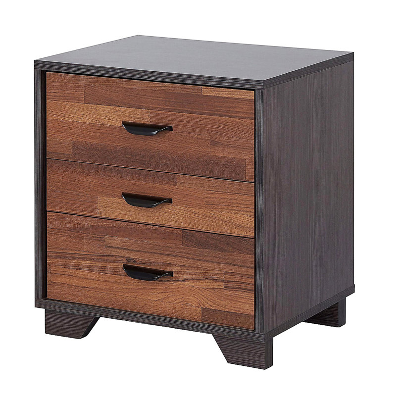 Walnut and Espresso 3-drawer Rectangular Accent Table