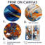 «Blue and Orange Space» - Art mural sur toile traditionnel orange 2 panneaux-1130158637-1130158653-1130158655