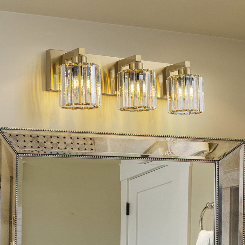 Paislyn Dimmable Crystal Vanity Light, Gold, 3