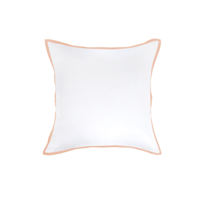 Langston Sateen Pillow Sham, White/Pink