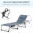 Outsunny Padded Folding Chaise Lounge Chair, Outdoor 6-Level Reclining Camping Tanning Chair With Headrest For Beach, Yard, Patio, Pool, Gray-295569157