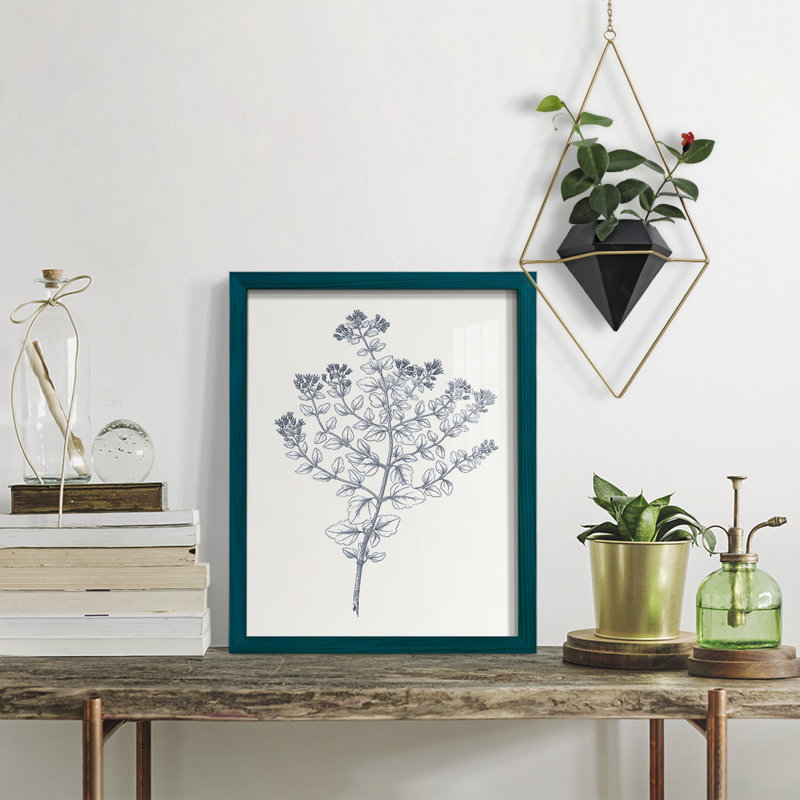 Indigo Botany Study VI - reproduction de cadre photo simple, H 15 po x l 12 po x P 1 po, Bleu