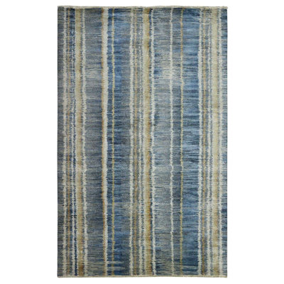 Striped Area Rug in Navy/Copper/GrayIvory