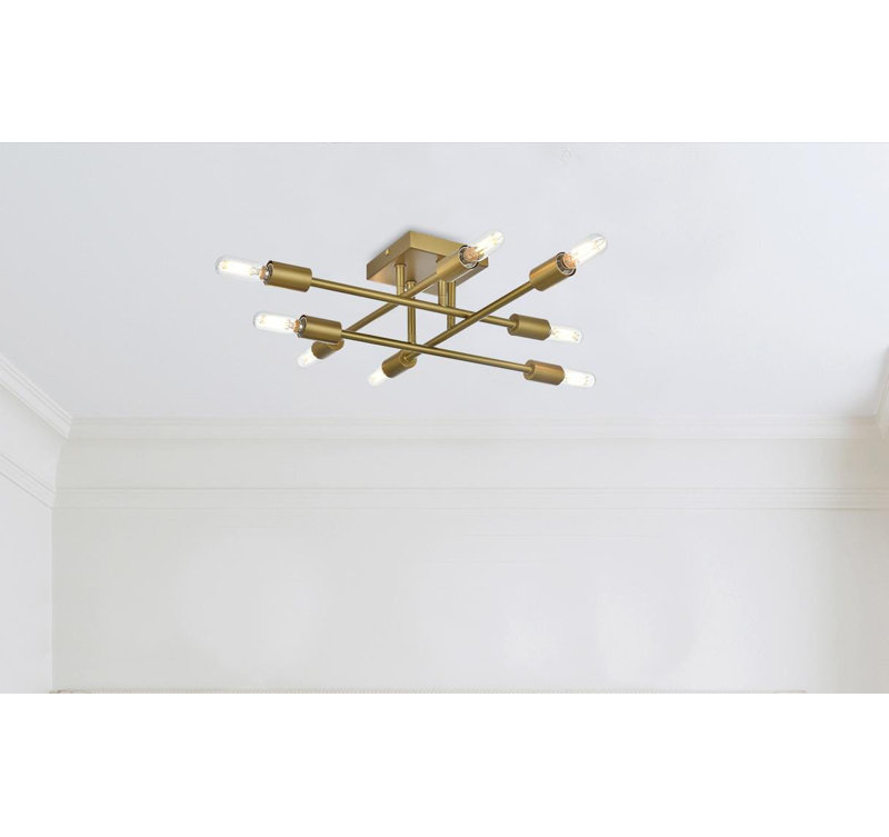 Alena Flush Mount, Satin Gold