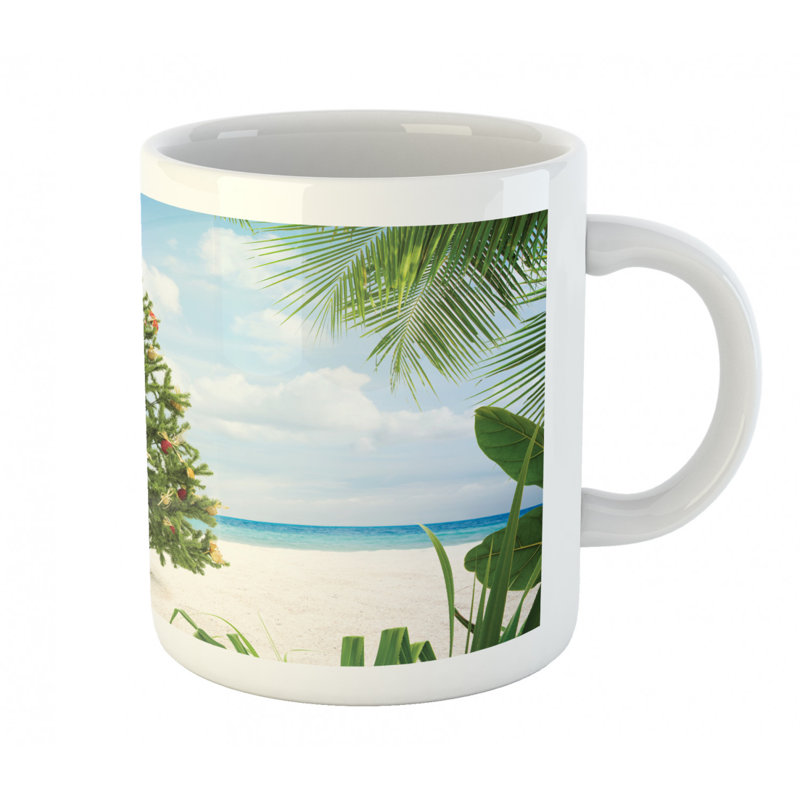 Grande tasse à café tropical island sandy