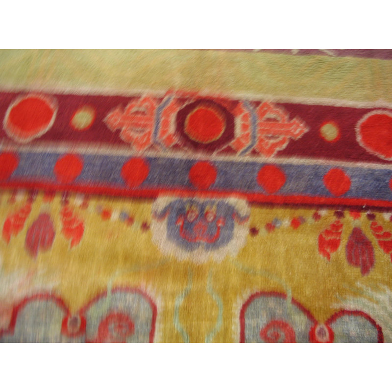 Happy Colorful Antique Artistic Chinese Dragon Design Square Ningxia Rug