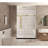 Frameless Shower Door 44-48"W X 76" H, 1/4 "(6 Mm) Clear Tempered Glass, Explosion Proof Film, Stainless Steel Handle,Brushed Gold-123210456