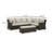 Soha Outdoor 3Pc Sectional Sofa, Brown Wicker, Beige Nuvella Cushions
