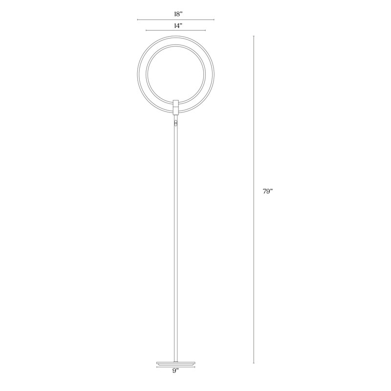 Lampe sur pied DEL industrielle 2 lumières 3 lumières avec 2 têtes réglables Eclipse, Poli / bronze