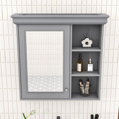 Wall-Mounted Bathroom Medicine Cabinet with Adjustable Shelves, Soft Closing Hinges