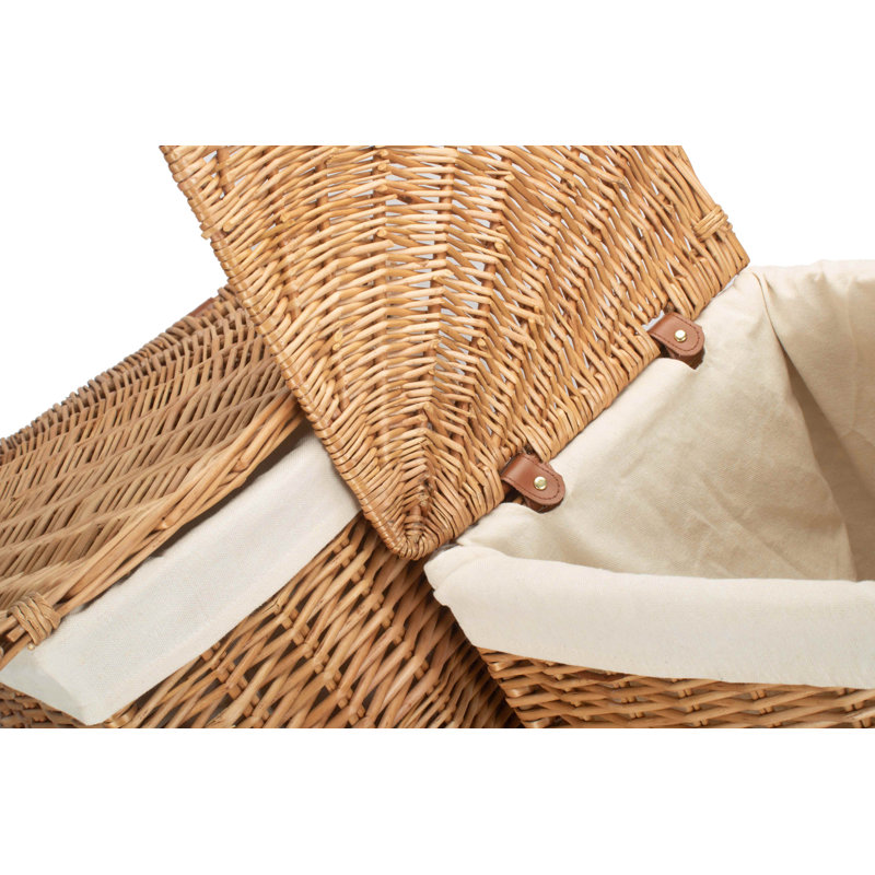 Wicker 2 Piece Laundry Basket Set, Light Steamed
