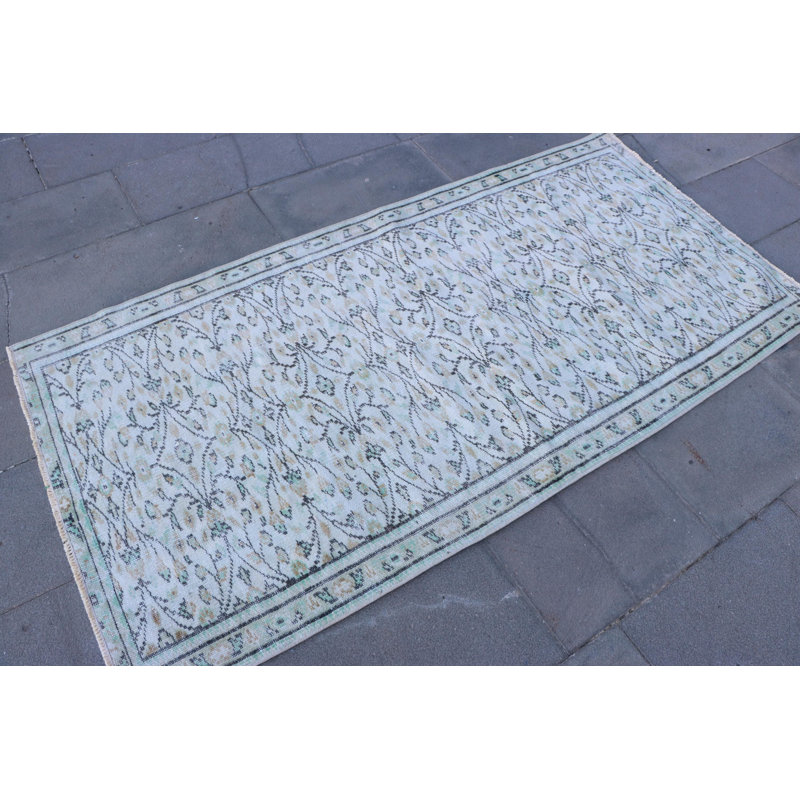 Tapis turc rétro noué à la main Boho oriental pour salle à manger