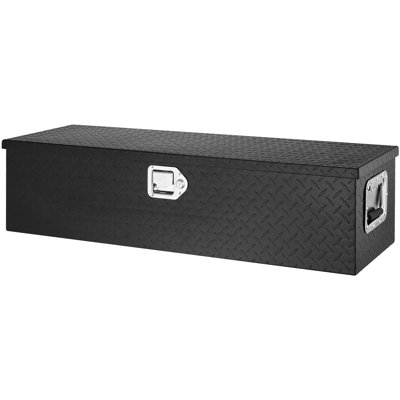 Heavy Duty Aluminum Truck Bed Tool Box, Diamond Plate Tool Box with Side Handle and Lock Keys, Storage Tool Box Chest Box Organizer for Pickup, Truck Bed, RV, Trailer, 39"x13"x10", Black | 15.55" x 41.85" x 11.42" | A