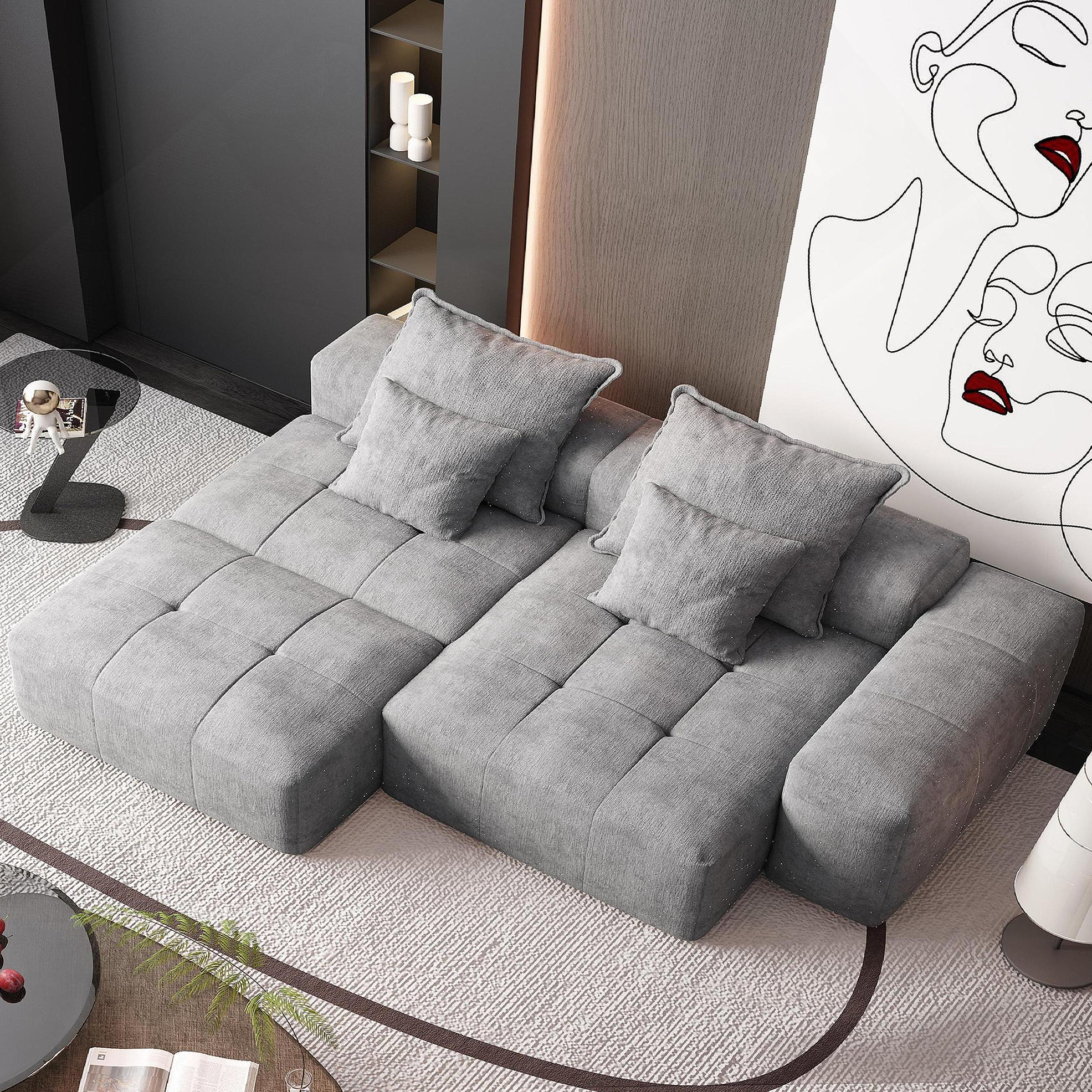 Latitude Run® Modern Oversized Modular Sectional Sofa With Ottoman ...