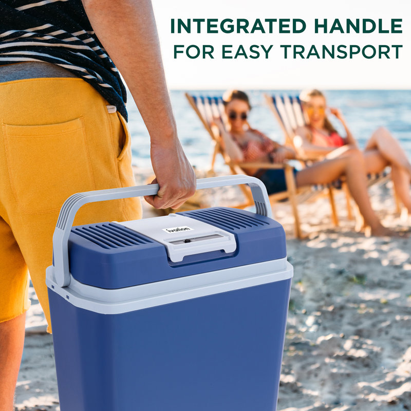 Ivation 24L Blue Electric Thermoelectric Cooler with Wheels