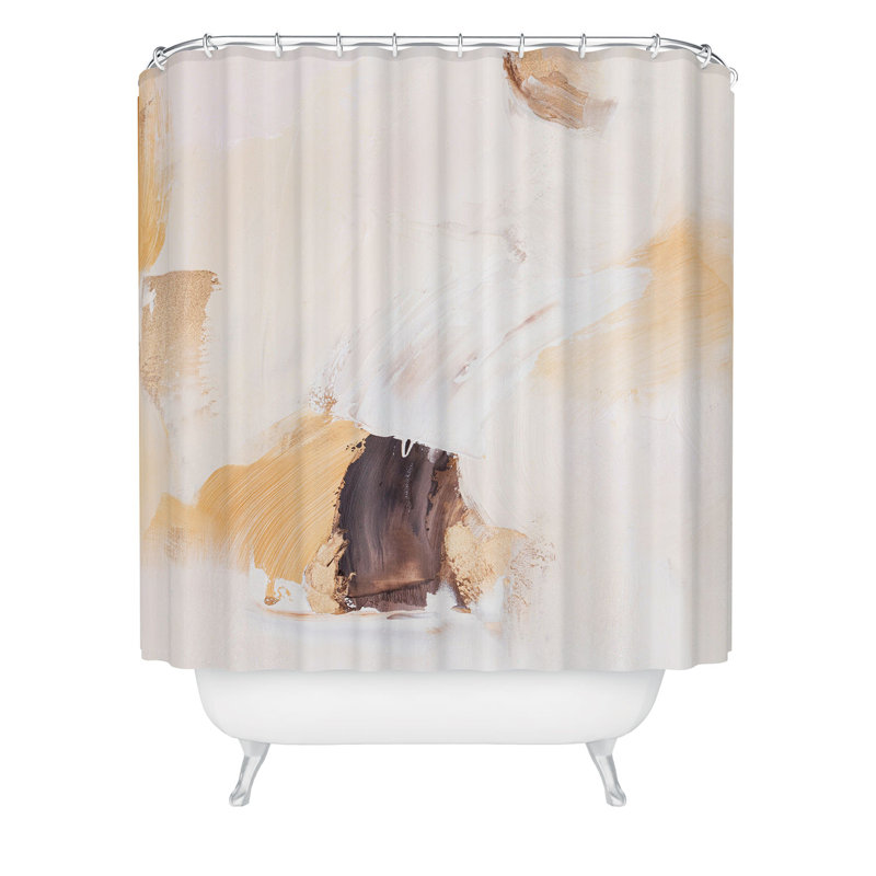 Rideau de douche PrettyPainter Abstract Neutrals V2, Crème abstraite 4