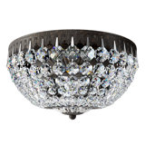 Petit Crystal 5 Light 12in x 6.5in Flush Mount in Polished Gold with Clear Radiance Crystals