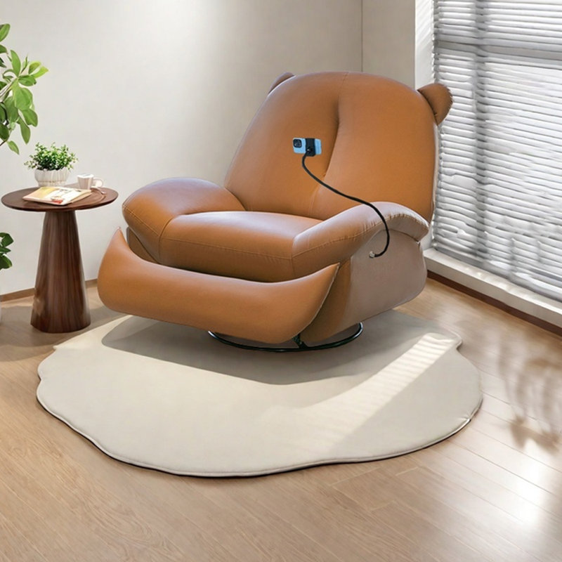 Ergonomic simple style faux leather lounge chair