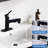 Matte Black Bathroom Basin Tap With Pull-Out And Pop-Up Drain Stopper, Sleek Design Single Handle Faucet Overflow Drain, Style-121675703