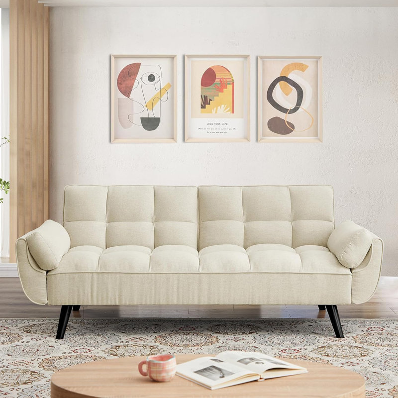 Canapé-lit en coton 74,41 po Keteria