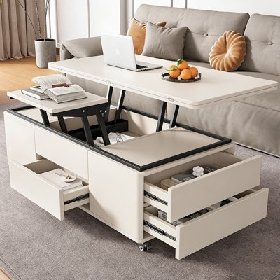 Multifunctional Lift-top Coffee Table 2-in-1 Dining And Work Desk For Small Spaces-- Arrtle Furniture