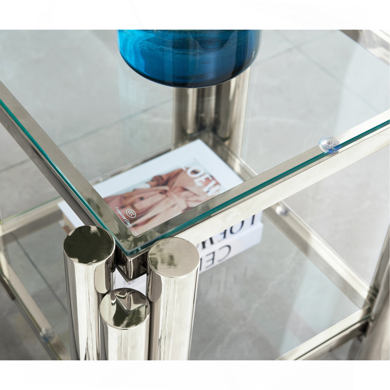 Table de bout carrée, Argent argent