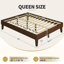 12" High Wood Platform Bed Frame, Solid Wood Platform Bed with Sturdy Slat Support, Without Headboard, No Box Spring Needed-1814727182-1814727175