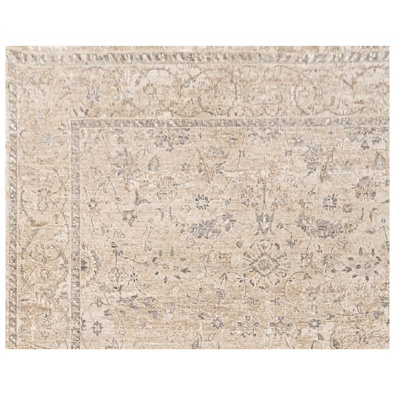 Handmade Silk and Wool Area Rug, Rectangle 5' x 8'