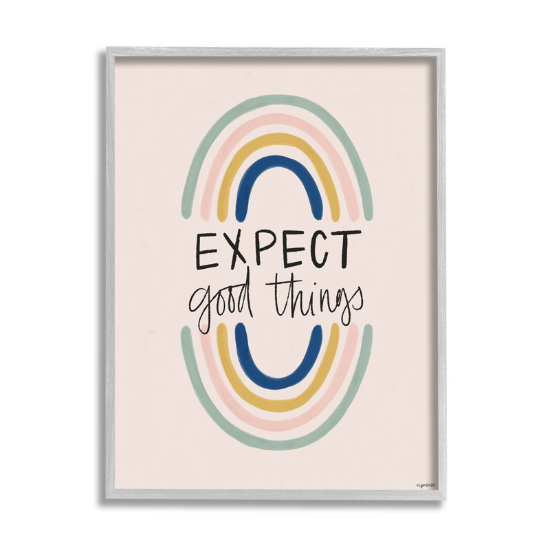 «Expect Good Things», phrase d'arc-en-ciel - art textuel sur toile, Estampe numérique Farmhouse, H 14 po x l 11 po x P 1,5 po