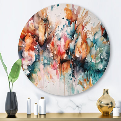 Captivating Boho Dance III - Art mural rond abstrait en métal