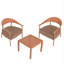 Ensemble de chaises d'appoint modernes 2 pièces avec table basse, sièges rembourrés pour vous détendre dans le salon, le salon ou le balcon-1949499415-1949499432