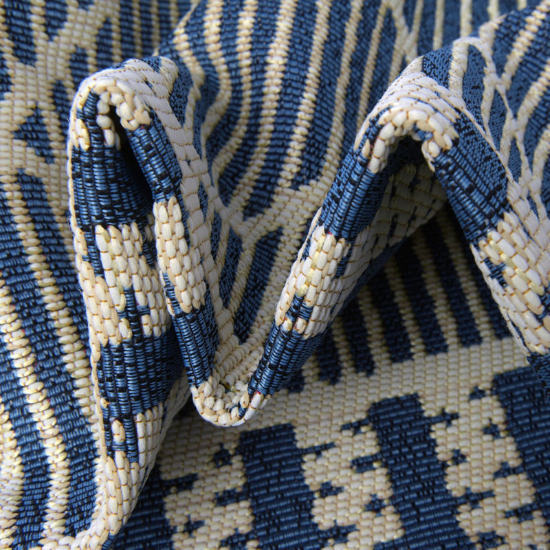 Blue Dalyan Indoor/Outdoor Trellis Rug, Rectangle 2' x 3'