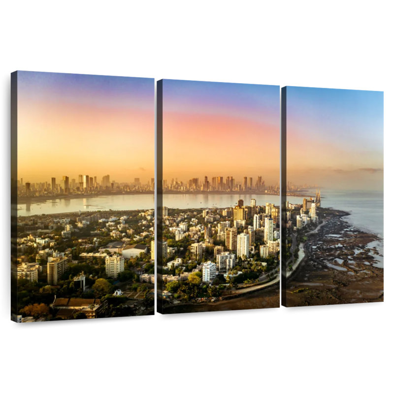 Sebbie Mumbai City Skyline Aerial, 48" H x 74" W