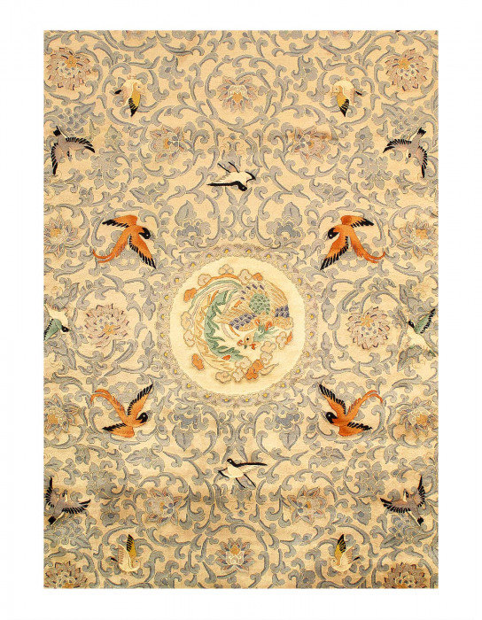Tapis en laine d'agneau gris unique 5 pi 11 po x 9 pi Bristen