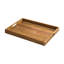 Plateau de service en bois d'acacia avec poignées - Plateau rectangulaire en bois d'aspect teck pour le petit déjeuner et les réceptions