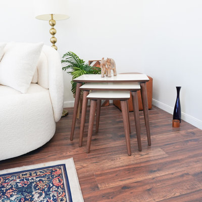 Ronald MDF Nesting Accent Tables In Walnut (Set Of 3)