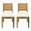 Ensemble de 2 chaises d'extérieur avec coussins, beige naturel, matériau en bois, dossier et siège à lattes, l 19 po x P 23 po, H 35 po