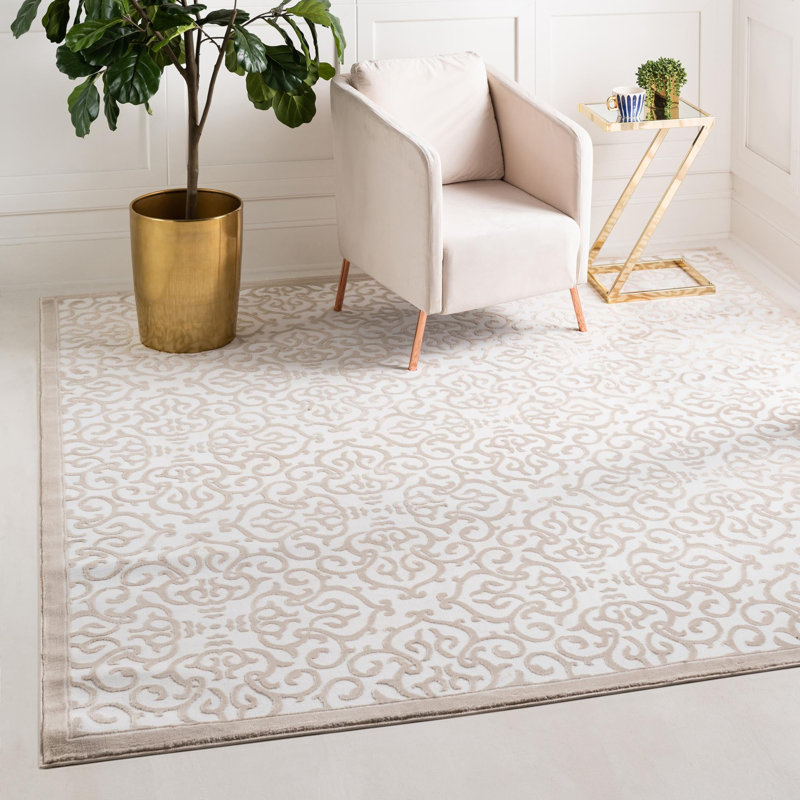 Anah Damask Indoor Rug, Square 4'