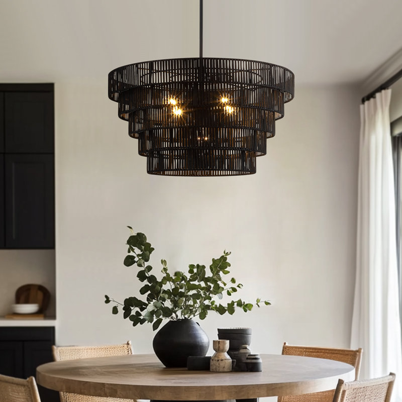 Idylwood 5 - Light Dimmable Tiered Chandelier, Black