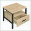 Chêne & amp; Table basse noire à 1 tiroir pour le salon - Rangement peu encombrant Pieds en métal durables