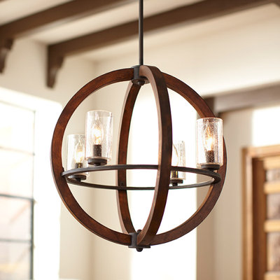 4 - Light Dimmable Globe Chandelier