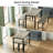 3-Piece Space-Saving Dining Table Set for 4 with 2 Benches-2008339453