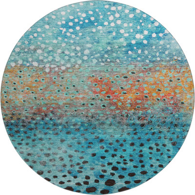 Premium Machine Washable Christina AMF1074 Circles Rug