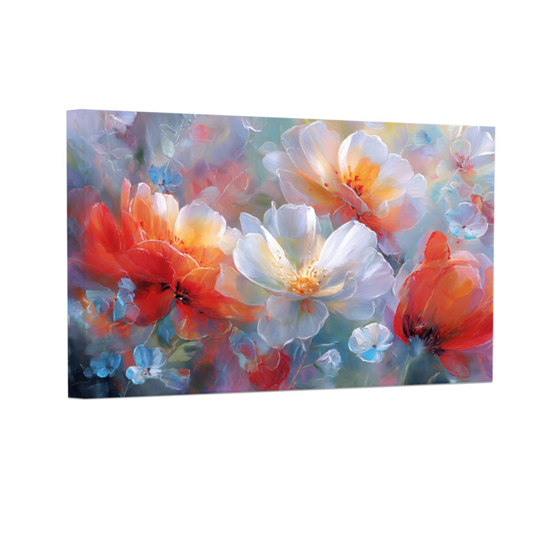 Plantes et fleurs, reproduction d'art sur toile avec des couleurs douces, H 16 po x l 24 po