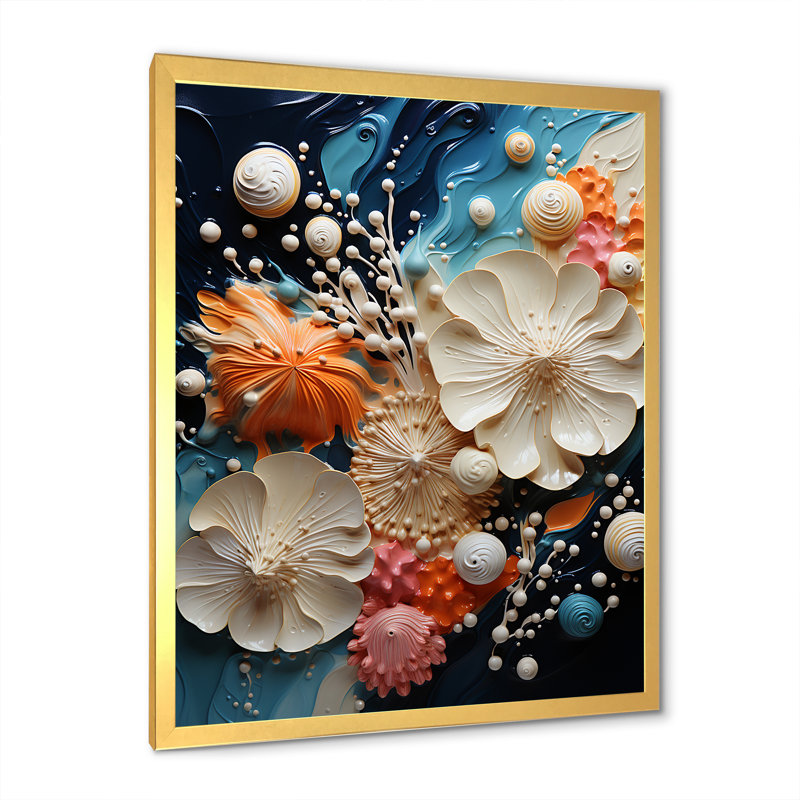 Seacreature Reflections I sur impression sur toile, Cadre doré simple, H 32 po x l 24 po x P 1 po