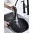 Matte Black Bridge Style Kitchen Faucet - Pull-Down Spray, Fine Flow & Temperature Control, 360-Degree Rotating Spout, Brass With Function Dual Handle For Nozzle, Strong-560870058