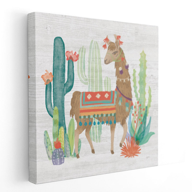 «Lovely Llamas III», reproduction d'art sur toile, H 16 po x l 16 po