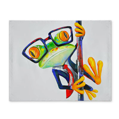 Funny Frog with Glasses Blue Placemat  Modern Home Decor