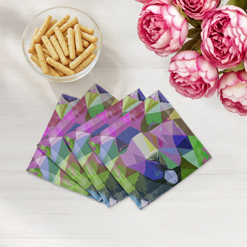 Ode To Okuda Square Napkins, Purple Rain