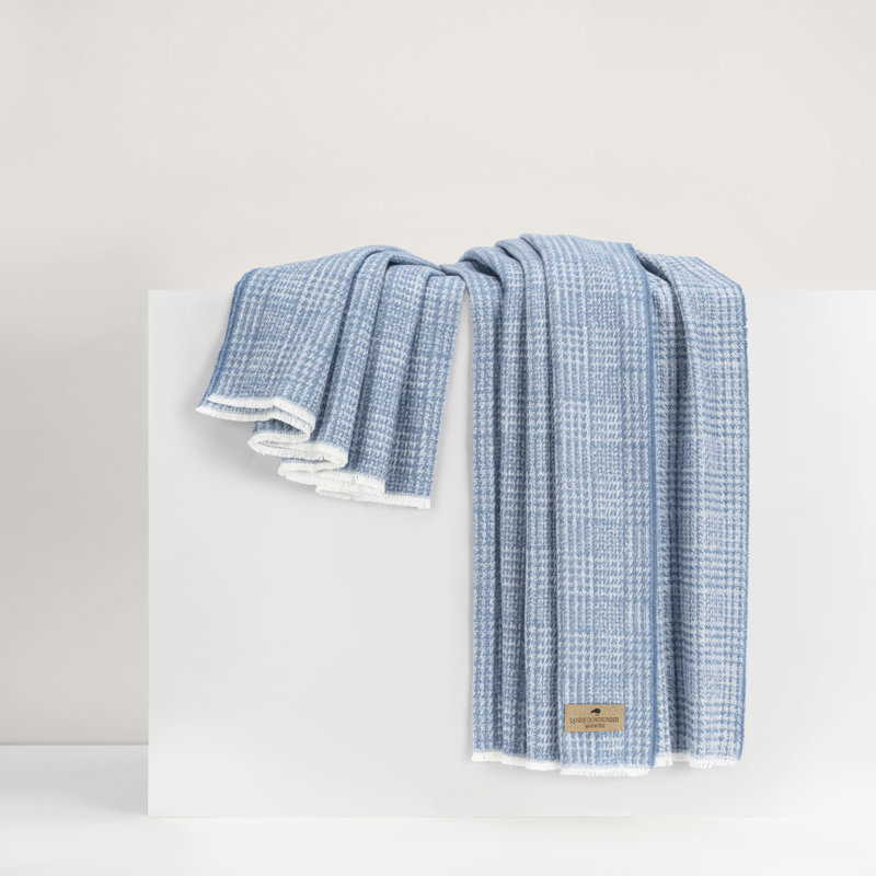 Sutton Plaid Throw,  Chambray Houndstooth